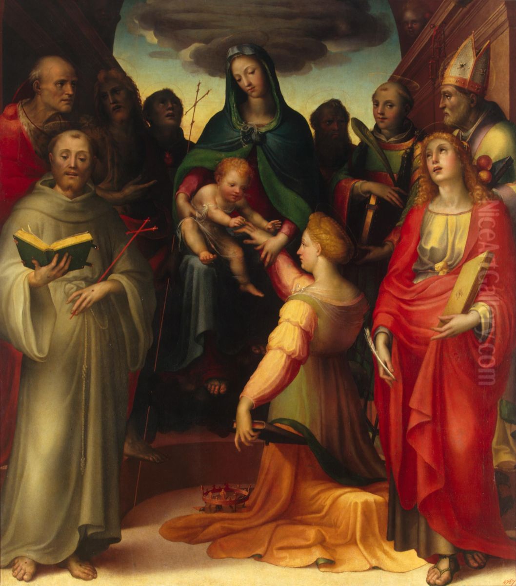 The Mystical marriageof Saint Catherine Oil Painting by Domenico Beccafumi
