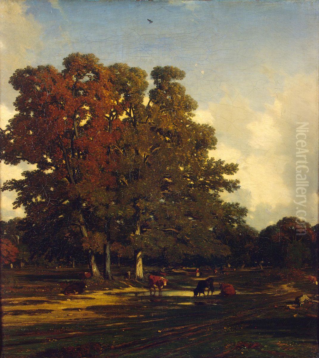 Autumn Landscape Oil Painting by Jules Dupre