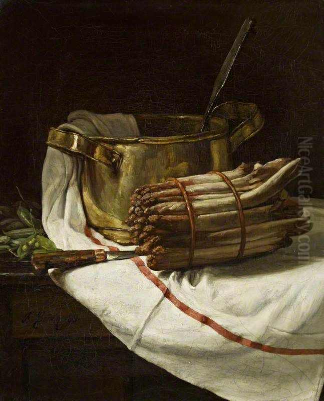 Still-life with Asparagus Oil Painting by Francois Bonvin