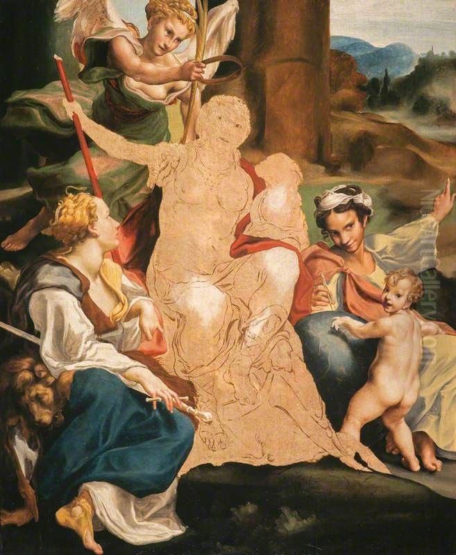 An Allegory of Virtue (unfinished) Oil Painting by Antonio da Correggio