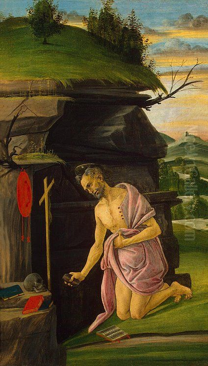 St Jerome Oil Painting by Sandro Botticelli