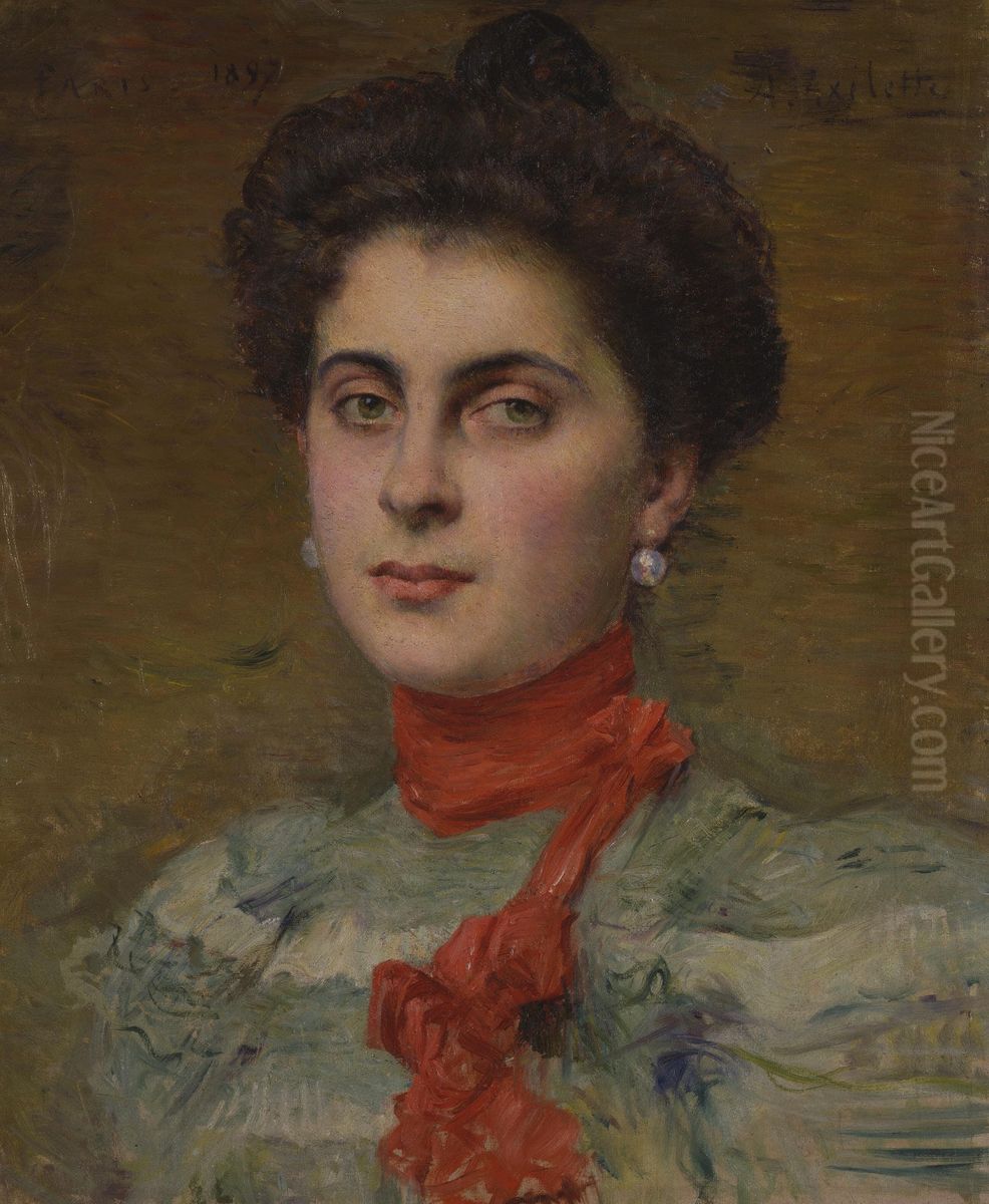 Portrait of Young Princess M.P. Abamelek-Lazareva Oil Painting by Alexis Axilette
