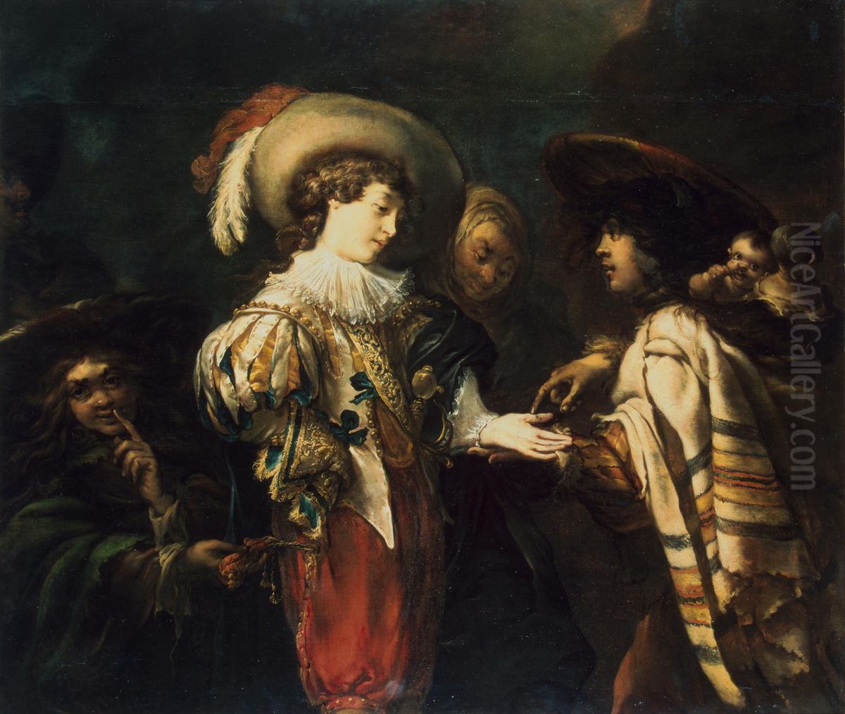 Fortune Teller Oil Painting by Jan Cossiers