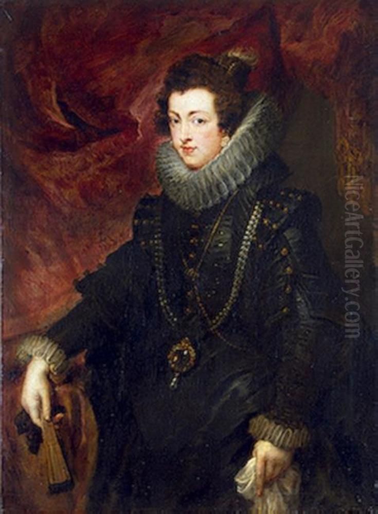 Portrait of Elizabeth of Bourbon, Queen of Spain Oil Painting by (studio of) Rubens, Peter Paul