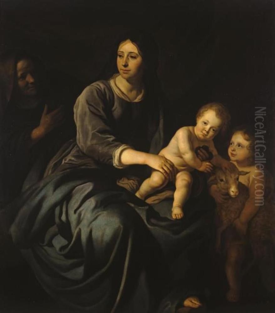 The Virgin Mary with the Infant Christ, St Elizabeth and St John the Baptist Oil Painting by Jacob Adriaensz Backer