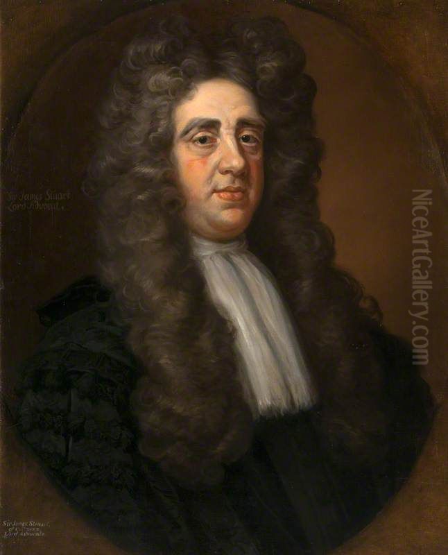 Sir James Steuart of Goodtrees, 1635 - 1713. Lord Advocate Oil Painting by John Baptist Medina