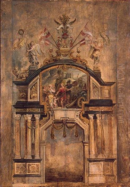 Arch of Hercules, the Right Side (Hercules Prodicius, pars anterior) Oil Painting by (studio of) Rubens, Peter Paul