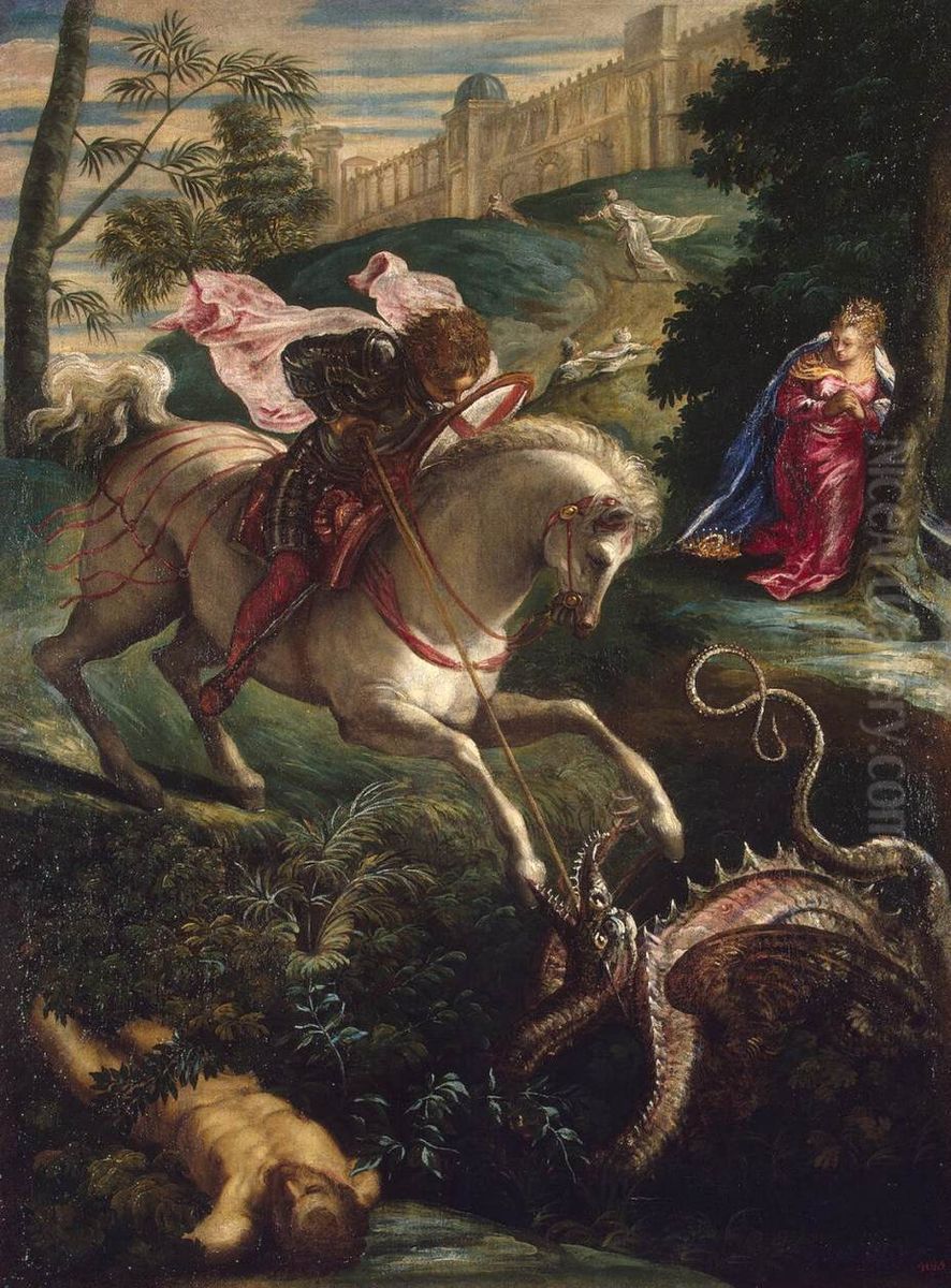 St George Oil Painting by Jacopo Tintoretto