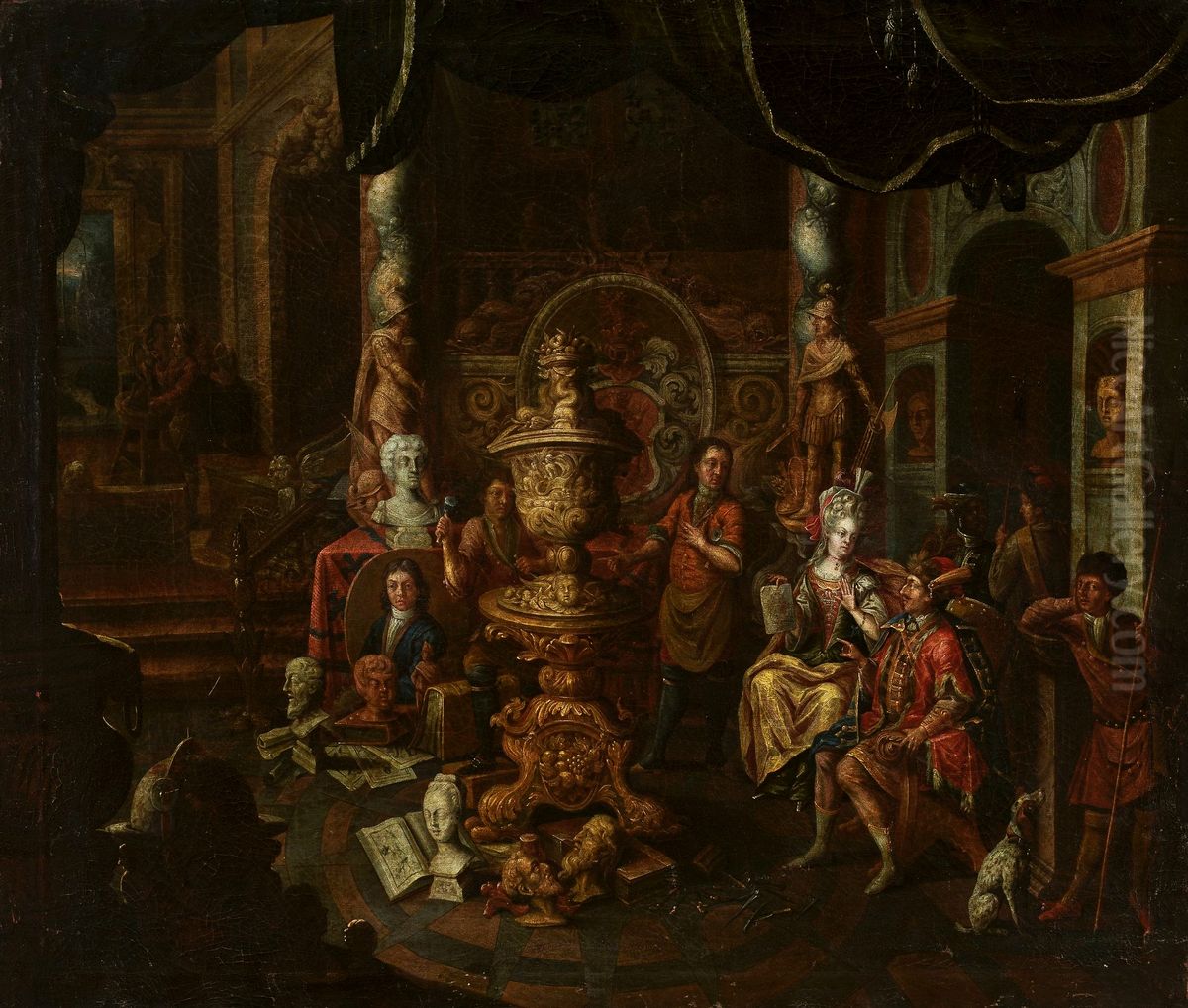 W pracowni malarza Oil Painting by Johann Georg Platzer