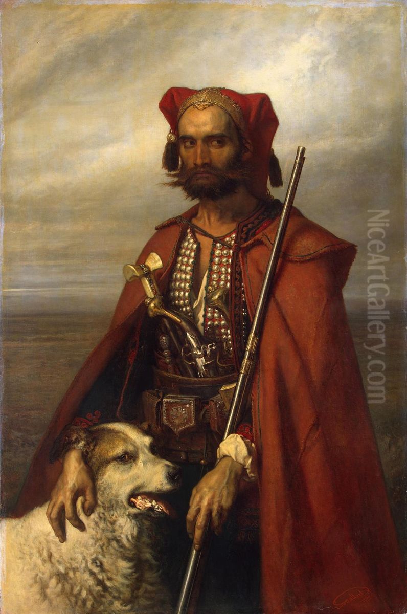 Sentinel the Croat Oil Painting by Louis Gallait