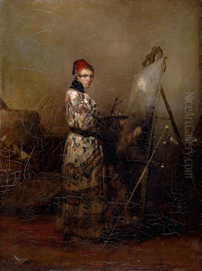 Self-Portrait Oil Painting by Alexandre-Gabriel Decamps