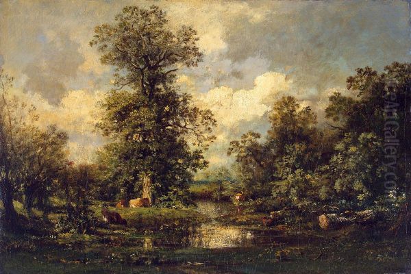 Paysage de la foret Oil Painting by Jules Dupre