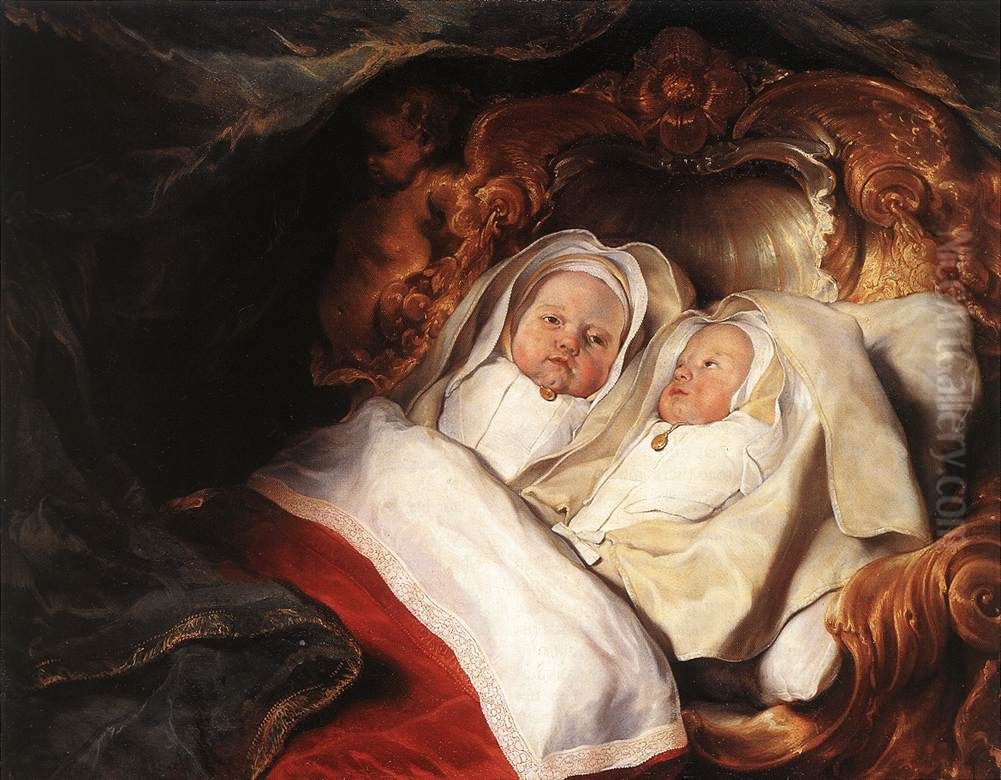 The Twins Clara and Aelbert de Bray Oil Painting by Salomon de Bray