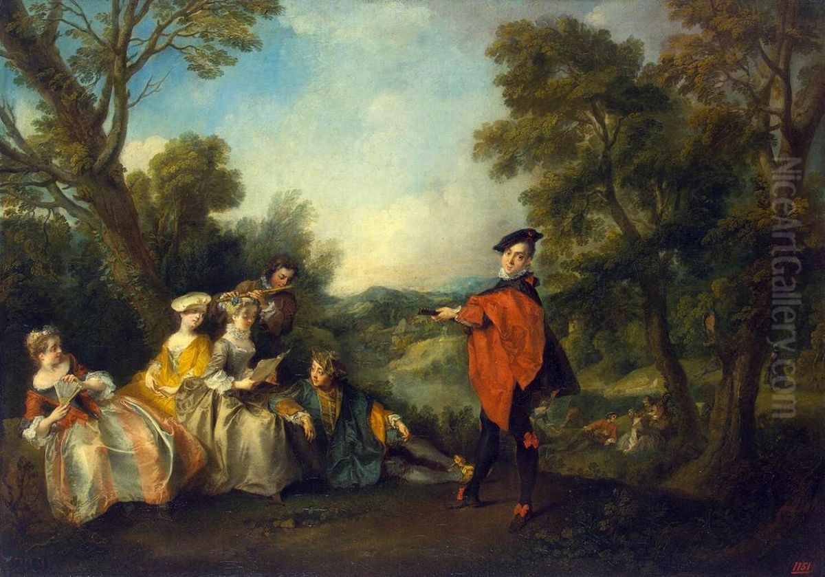 Concert in the Park Oil Painting by Nicolas Lancret