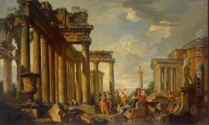 St Sibyl's Sermon in Roman Ruins with the Statue of Apollo