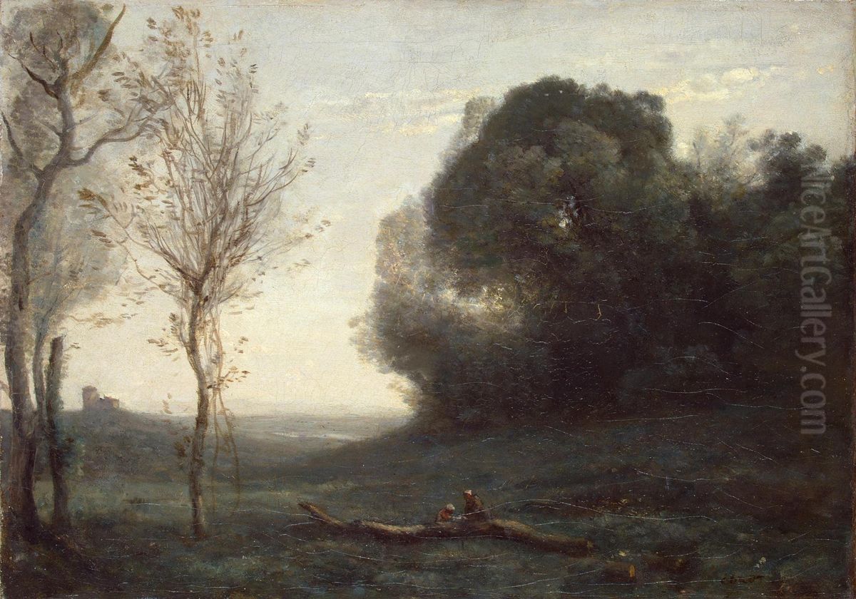 Morning Oil Painting by Jean-Baptiste Camille Corot