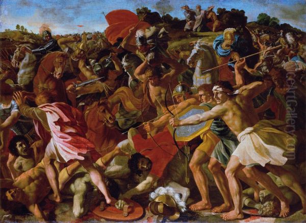 Victoire de Josue sur les Amalecites Oil Painting by Nicolas Poussin