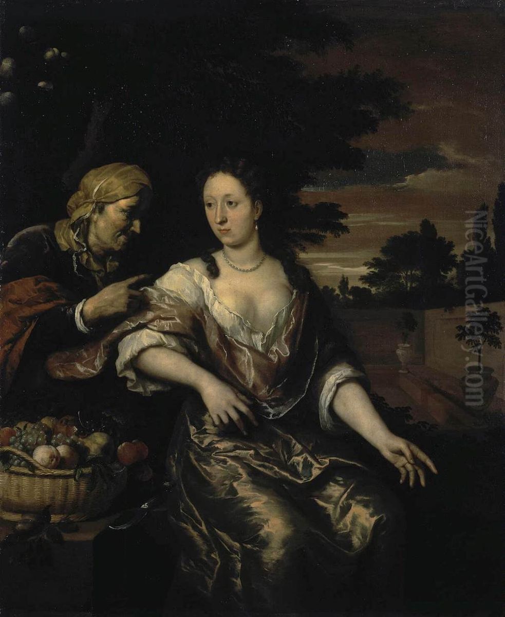 Vertumnus   and  Pomona Oil Painting by Gerard Hoet
