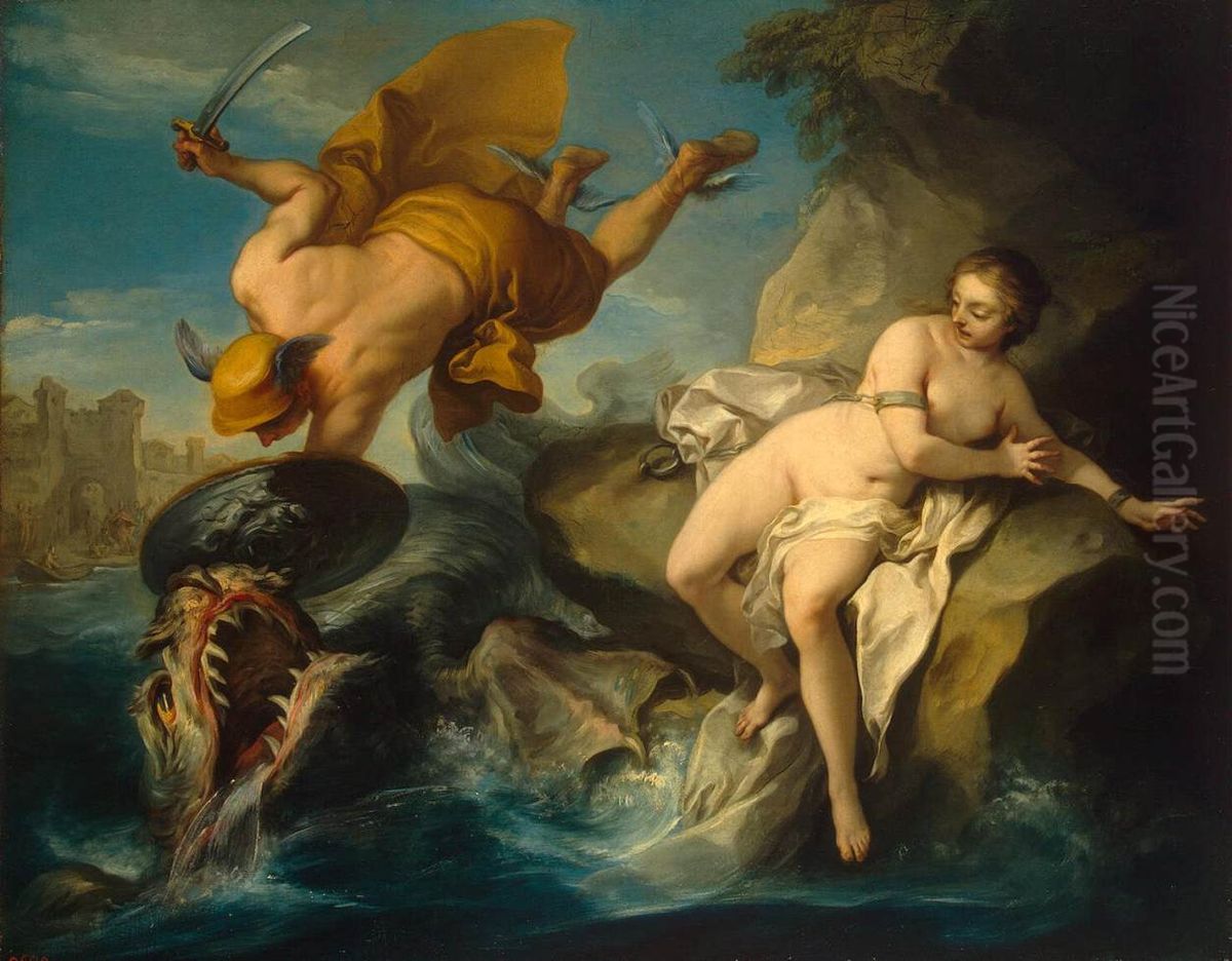 Perseus and Andromeda Oil Painting by Charles-Andre van Loo
