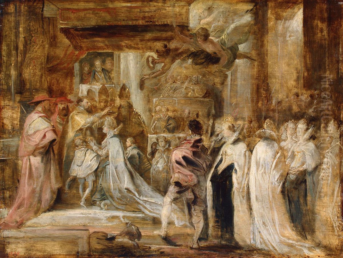Coronation ofMaria de' Medici Oil Painting by (studio of) Rubens, Peter Paul