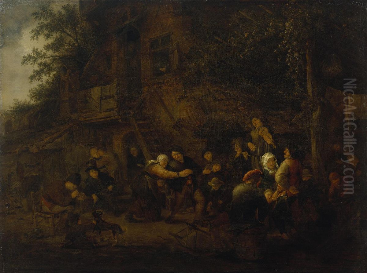 Rural Feast Oil Painting by Adriaen van Ostade
