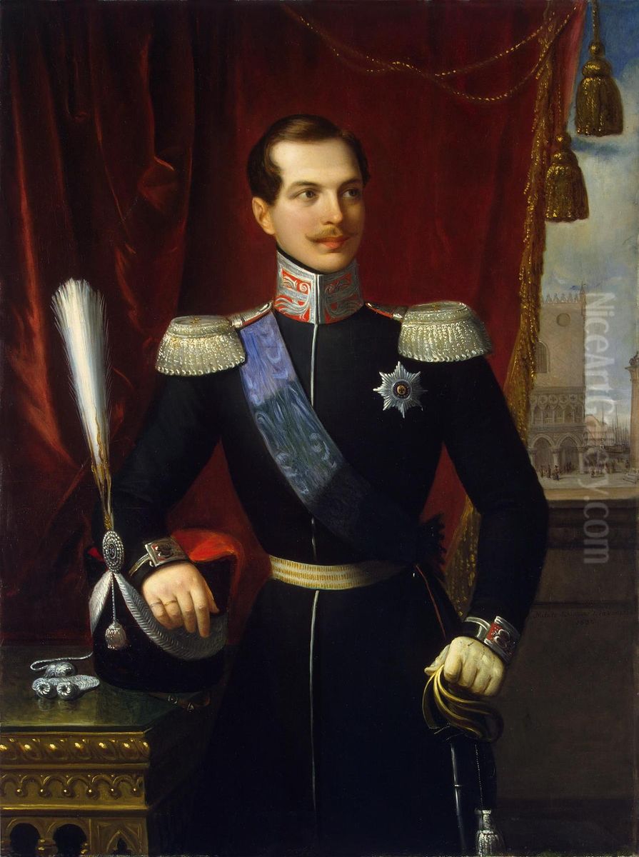 Portrait of Grand Duke Alexander Nikolayevich Oil Painting by Natale Schiavoni