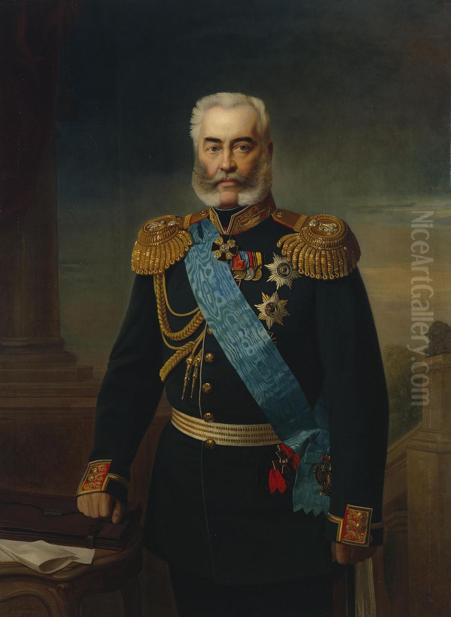 Portrait of Count A.V. Adlerberg Oil Painting by Georg von Bothmann
