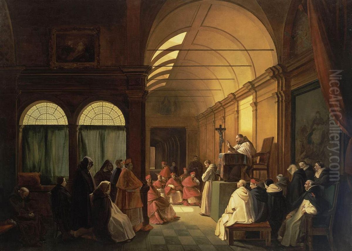Meeting of the Monastic Chapter Oil Painting by Francois Marius Granet