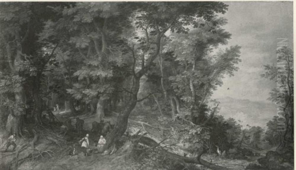 Forest Landscape (The Rest on the Flight into Egypt) Oil Painting by Jan Brughel