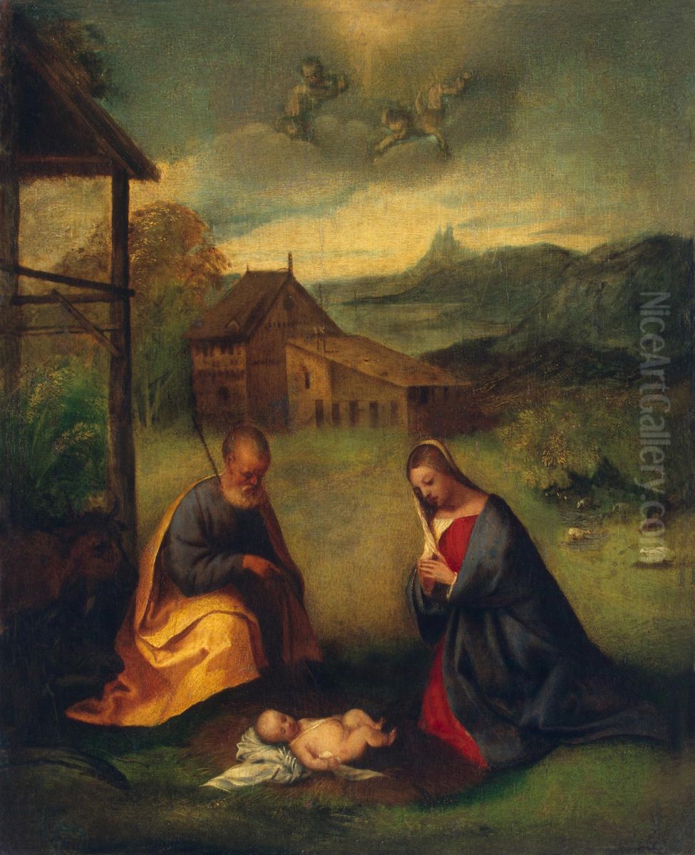 <<Poklonenie mladencu Hristu>> Oil Painting by Titian