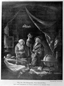 Doctor examining urine of a woman patient.