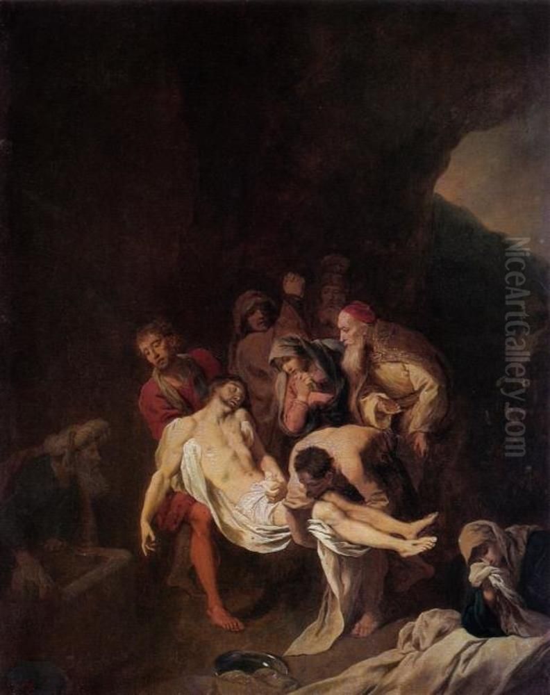 The Entombment Oil Painting by Christian Wilhelm Ernst Dietrich