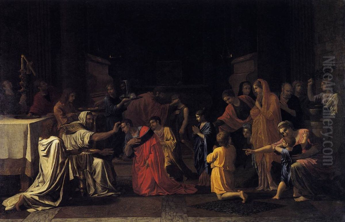 The Seven Sacraments: Confirmation Oil Painting by Nicolas Poussin