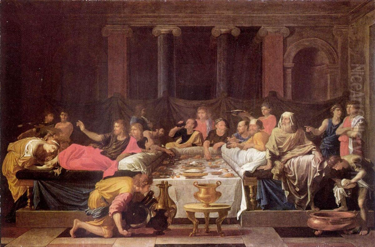 La PenitenceouLe Repas chez Simon. Oil Painting by Nicolas Poussin