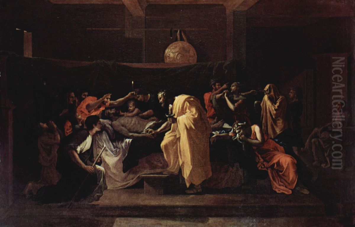 Letzte Olung Oil Painting by Nicolas Poussin