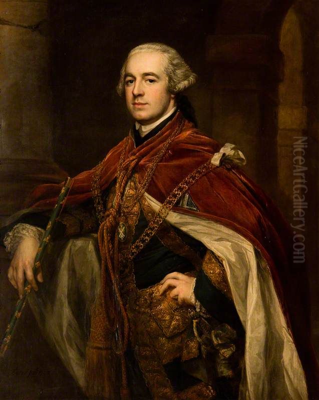 John Hooke Campbell-Hooke, 1733 - 1795 Oil Painting by Francis Cotes