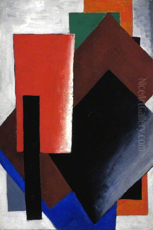 Painterly Architectonic Oil Painting by Lyubov' Popova