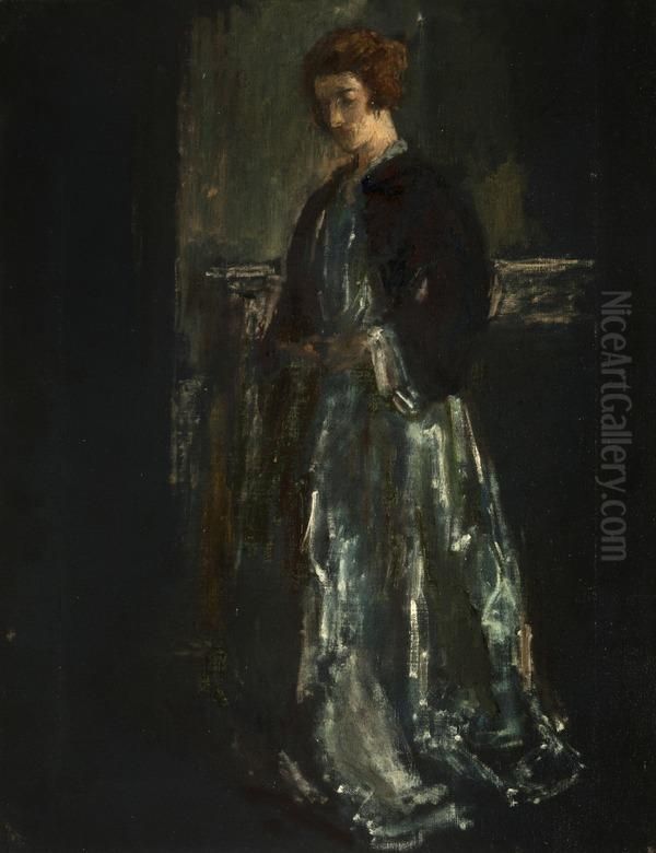 The Blue Dress Oil Painting by Philip Wilson Steer