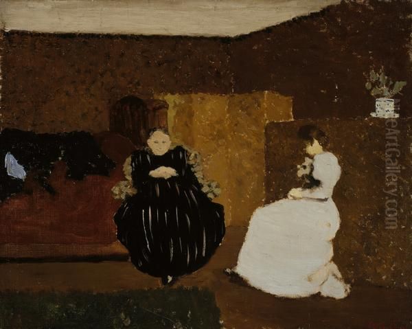 La causette [The Chat] Oil Painting by Jean-Edouard Vuillard