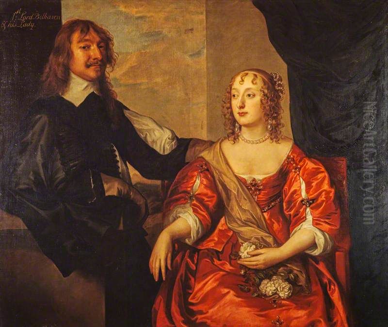John Hamilton, 1st Baron Belhaven, d. 1679. Royalist (With his wife, Margaret Hamilton) Oil Painting by Sir Anthony Van Dyck