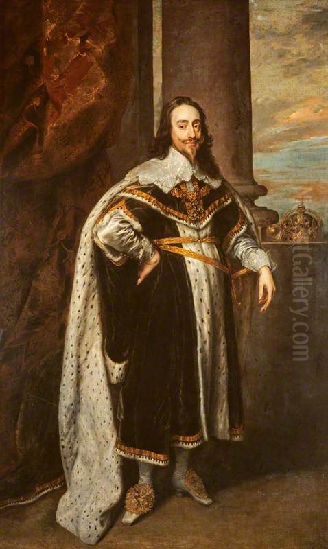 Charles I, 1600 - 1649. Reigned 1625 - 1649 Oil Painting by Sir Anthony Van Dyck