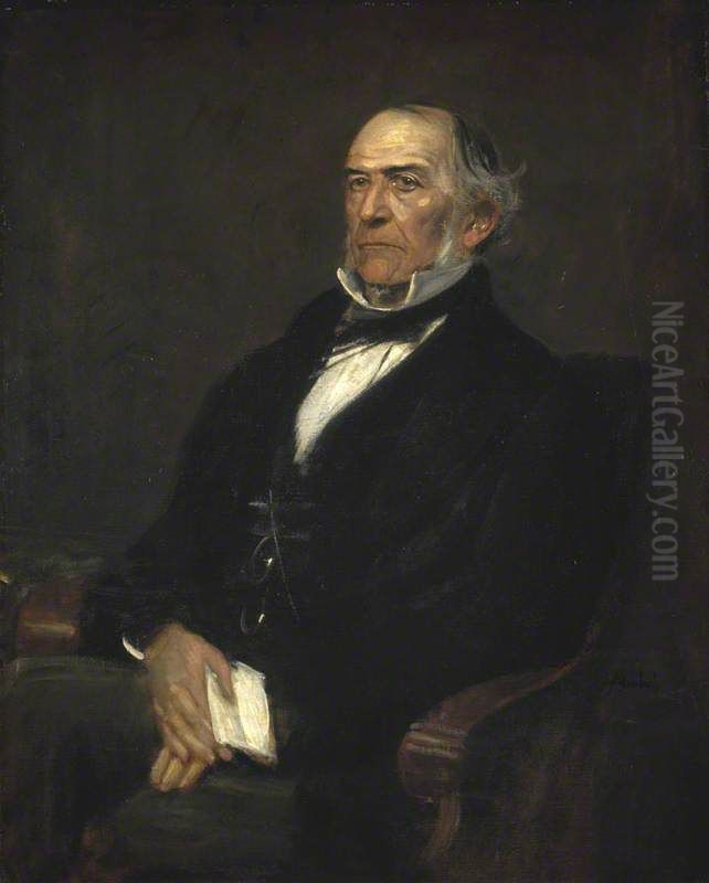 William Ewart Gladstone, 1809 - 1898. Liberal statesman and author Oil Painting by Lenbach Franz Von