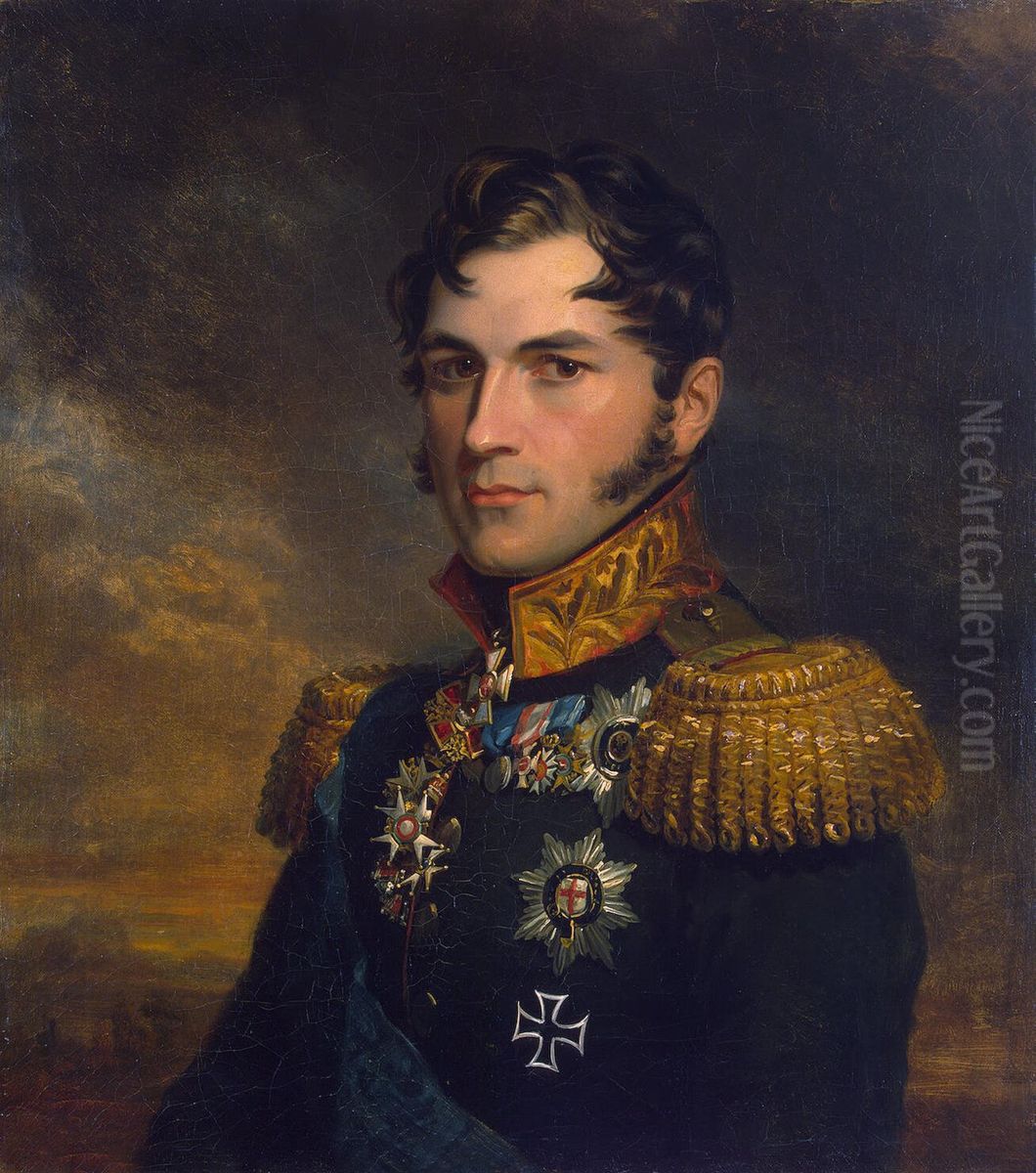 Portrait of Leopold, Prince of Saxe-Coburg (1790-1865) Oil Painting by George Dawe
