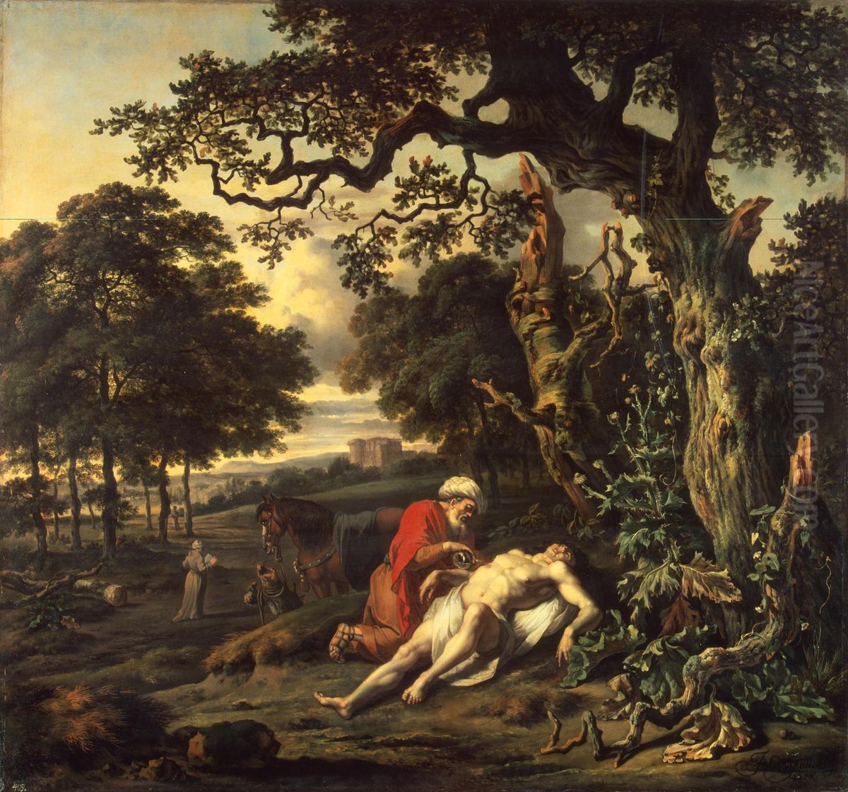 Parable of the Good Samaritan Oil Painting by Jan Wijnants