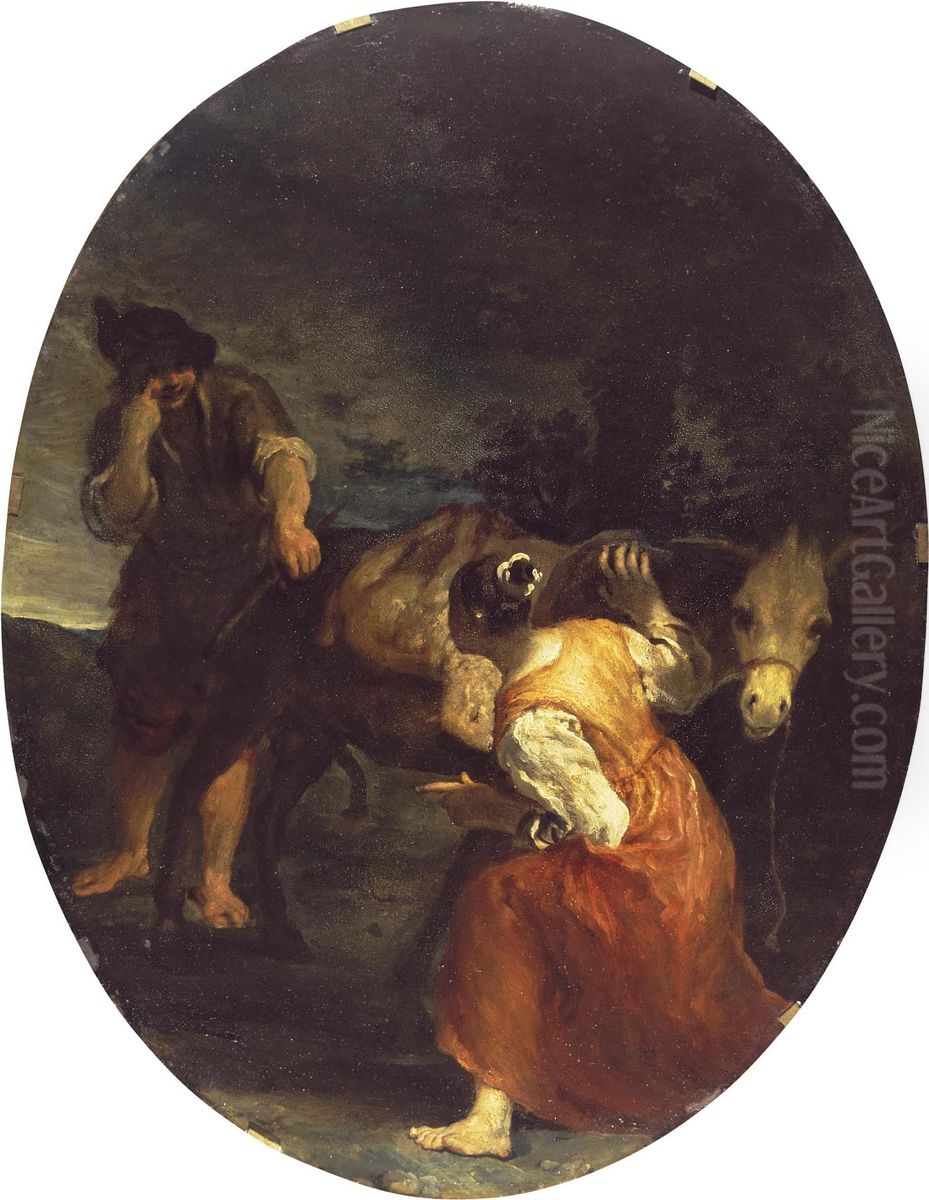 Shepherd and Shepherdess Oil Painting by Giuseppe Maria Crespi