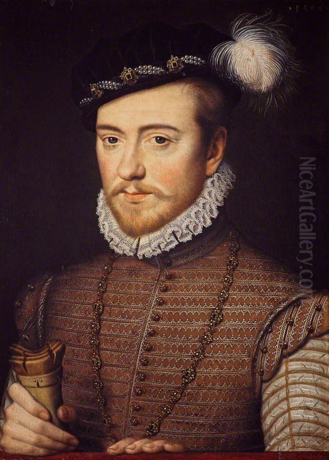 Portrait of a Man, called the Duc d'Alencon Oil Painting by Francois Clouet