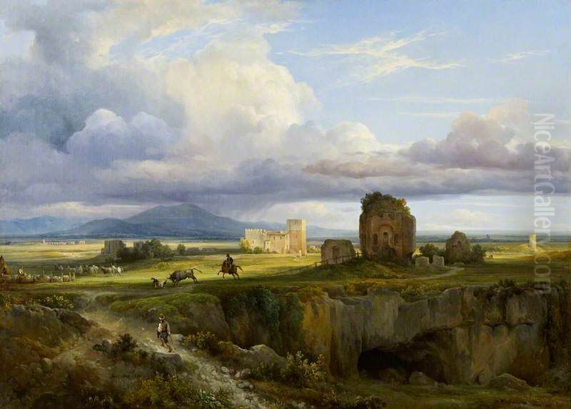 La Via Appia Oil Painting by Jacques Raymond Brascassat