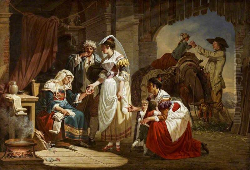 La Diseuse de Bonne Aventure (The Fortune Teller) Oil Painting by Jacques Sablet