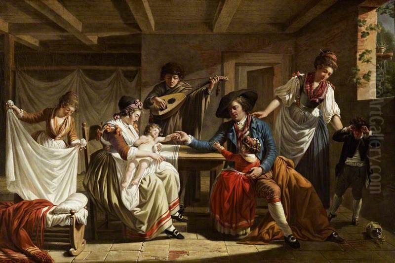 L'Heureuse Famille Oil Painting by Jacques Sablet