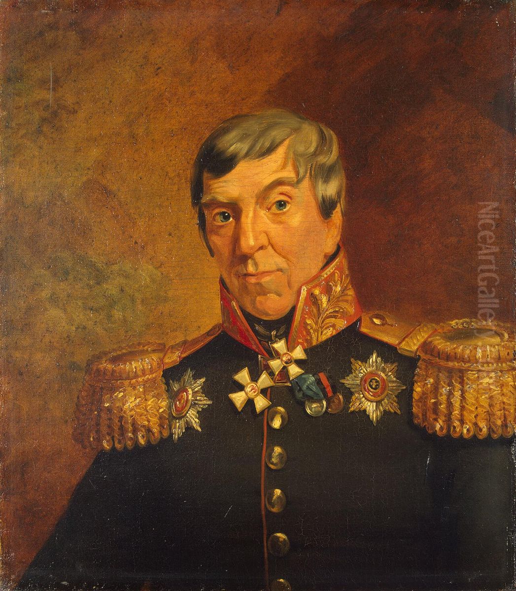 Engelgart, Grigory Grigoryevich (1759 - 1834), Russian major general. Oil Painting by George Dawe